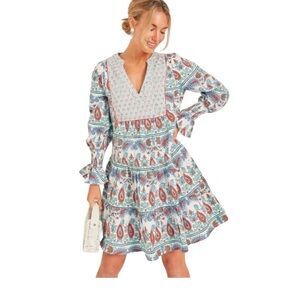 Tuckernuck Teal and Seagrass Block Print Kenzo Dress